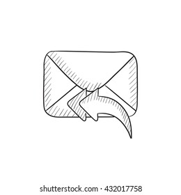 Sending email vector sketch icon isolated on background. Hand drawn Sending email icon. Sending email sketch icon for infographic, website or app.