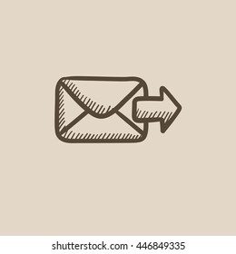 Sending email vector sketch icon isolated on background. Hand drawn Sending email icon. Sending email sketch icon for infographic, website or app.