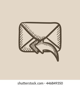 Sending email vector sketch icon isolated on background. Hand drawn Sending email icon. Sending email sketch icon for infographic, website or app.