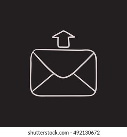 Senden von E-Mail-Vektorgrafik-Symbol einzeln auf Hintergrund. Handgezeichnet E-Mail-Symbol senden. Senden von E-Mail-Sketch-Symbol für Infografik, Website oder App.