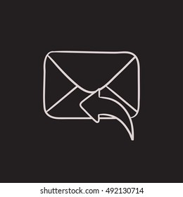 Enviando un icono de esbozo vectorial de correo electrónico aislado en segundo plano. Dibujo mano Icono de envío de correo electrónico. Enviando un icono de esbozo de correo electrónico para infografía, sitio web o aplicación.