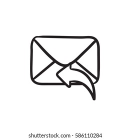 Sending email vector sketch icon isolated on background. Hand drawn Sending email icon. Sending email sketch icon for infographic, website or app.