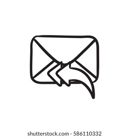 Sending email vector sketch icon isolated on background. Hand drawn Sending email icon. Sending email sketch icon for infographic, website or app.