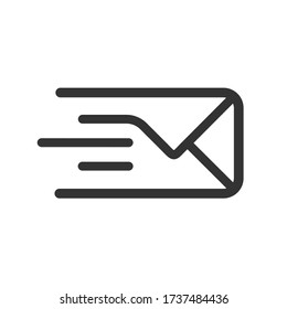 Sending Fast Mail Icon. Newsletter, Message Logo. Vector