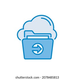 Sending Folder vector blue colours Icon Design illustration. Web And Mobile Application Symbol on White background EPS 10 File