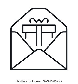 Sending a gift by mail icon represents the joy of sharing special moments and surprises through the postal system in a simple vector style