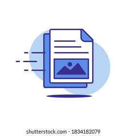 Senden von Bilddatei mit flachem Stil. Icon bereit für Website, mobile App, Präsentation und andere Projekte