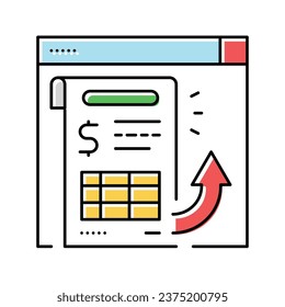 vector de icono de color de la factura de envío. envío de la firma de la factura. ilustración de símbolo aislado
