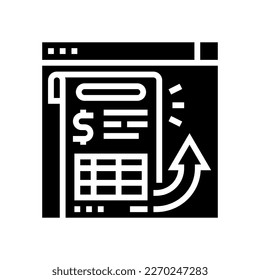 sending invoice glyph icon vector. sending invoice sign. isolated symbol illustration