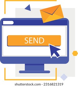 Sending a letter, the letter flies out of the monitor
