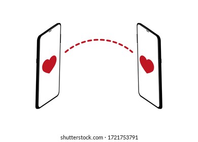 Enviando el concepto de mensaje de amor en blanco.