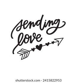 Sending love valentine heart arrow