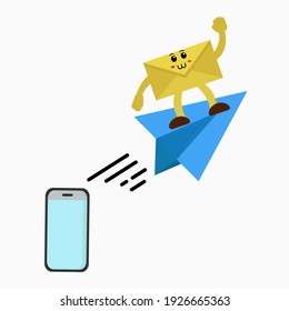ilustración vectorial de envío de caricatura de correo