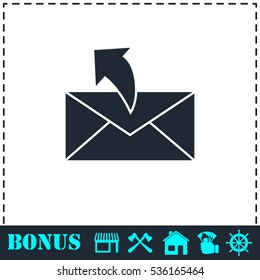 Sending mail icon flat. Simple vector symbol and bonus icon