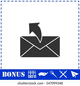 Sending mail icon flat. Simple vector symbol and bonus icon