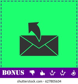Sending mail icon flat. Simple vector symbol and bonus icon