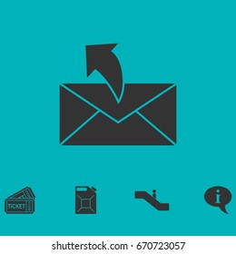 Sending mail icon flat. Simple vector symbol and bonus icon
