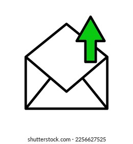 Sending mail icon. Mail and send arrow icon. Vector.