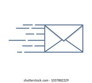 Sending Mail Icon. Vector Illustration Design. Envelope Fast Delivery