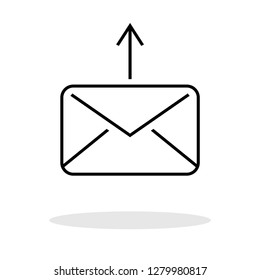 Sending Mail / Message / Email line icon in modern trendy flat style. Vector Illustration EPS 10.