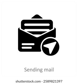 Sending Mail and message icon concept