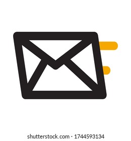 sending mail or message icon, envelope illustration - vector mail symbol, send letter isolated
