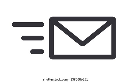 Sending mail message letter icon line art vector illustration design