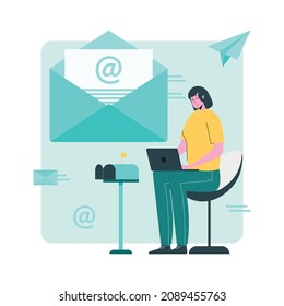 Sending mail vactor abstract illustration