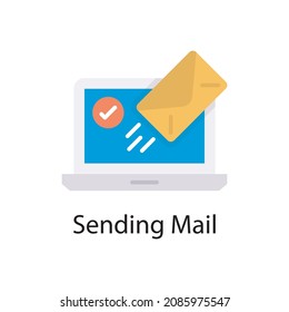 Sending Mail vector Flat Icon Design illustration. Web And Mobile Application Symbol on White background EPS 10 File