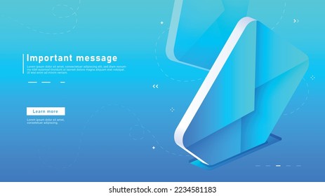 Sending message banner. Business and romantic correspondence. Metaphor of communication and interaction on Internet. Large white envelopes, notifications. Cartoon isometric vector illustration