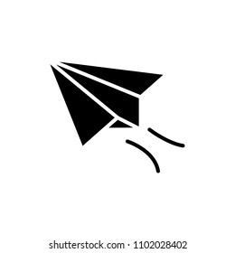 Sending a message black icon concept. Sending a message flat  vector symbol, sign, illustration.