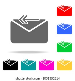 Sending a message icon. Elements in multi colored icons for mobile concept and web apps. Icons for website design and development, app development on white background