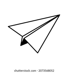 icono de mensaje de envío, vector de signo de avión de papel
