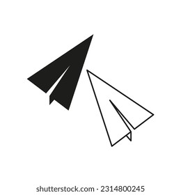 sending message icon, paper plane sign. Vector illustration. Stock image.