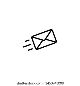 Sending a message icon. Send email message line art icon for apps and websites. Envelope sign Trendy Flat style for graphic design, Web site, UI. EPS10. - Vector illustration
