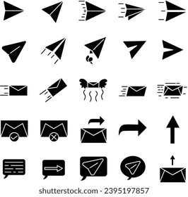Sending Message Icon in Solid Style Perfect for Any Purpose and Presentation or etc