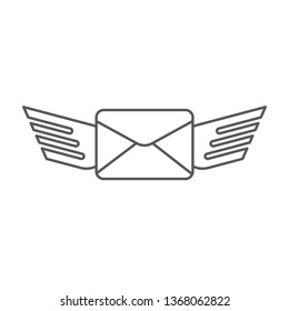 Sending a message icon vector isolated on white background