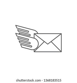 Sending a message icon vector isolated on white background