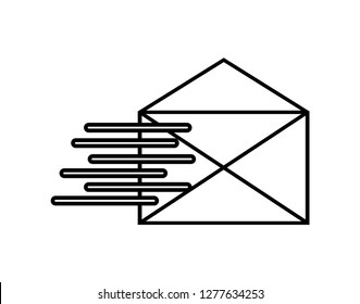 Sending a message line icon, outline vector sign, linear style pictogram isolated on white. Send mail symbol, logo illustration.