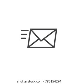 Sending a message line icon, outline vector sign, linear style pictogram isolated on white. Send mail symbol, logo illustration. Editable stroke