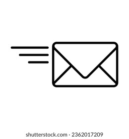 Enviando un icono de línea de mensaje, Enviar símbolo de correo, ilustración de logotipo. ilustración de icono plana en fondo blanco..eps