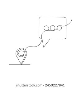 Senden einer Nachricht One Line Art Zeichnung Minimalistische Design Vektorgrafik und Illustration