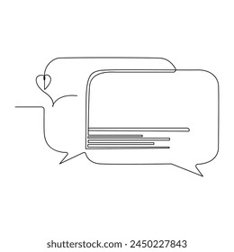 enviar mensaje one line art drawing diseño minimalista Vector e ilustración