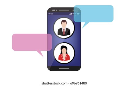 sending messages on smart phone vector illustration design