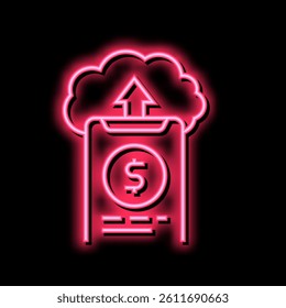 sending money electronic cloud neon light sign vector. sending money electronic cloud illustration
