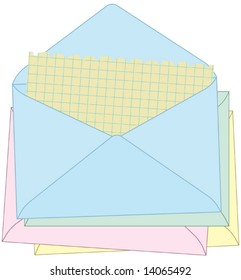 Sending my mail. Vector illustration. Isolated on white background.