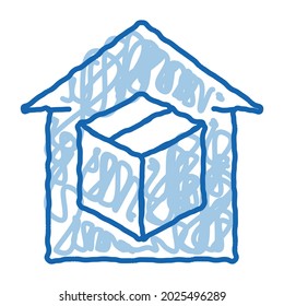 sending parcel sketch icon vector. Hand drawn blue doodle line art sending parcel sign. isolated symbol illustration