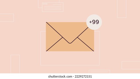 Sending or receiving letters email inbox message notification and new unread mail business communication flat vector illustration.