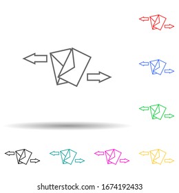 sending and receiving letters multi color style icon. Simple thin line, outline vector of web icons for ui and ux, website or mobile application