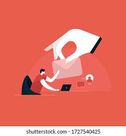 ilustración de envío y recepción de correo, marketing de correo electrónico, conceptos de publicidad en Internet